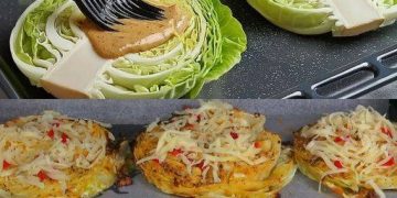 Gebackener Kohl mit Käse und Sahnesauce