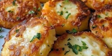 Gebackene Kartoffelscheiben mit Käse: