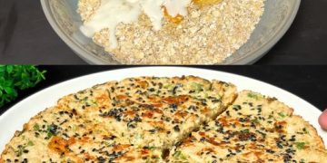 Gesunde Haferflocken-Käse-Pfannkuchen