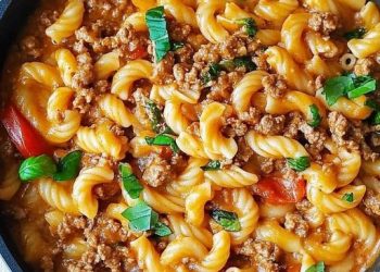 Curryrahm Nudeln mit Hackfleisch in 15 Minuten zubereitet