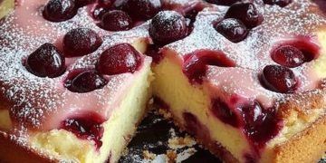 Kirschkuchen mit Vanillepudding
