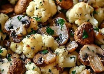 Blumenkohl Champignons Pfanne mit Knoblauch