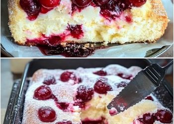 Backe ich jede Woche, Schneller Quark Kirschkuchen in 5 Minuten im Ofen