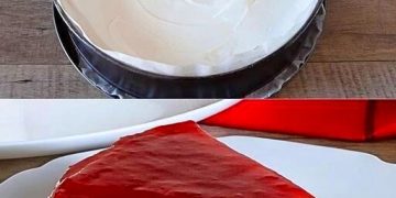 Philadelphiatorte mit Himbeeren mit einen Keksboden ohne Backen