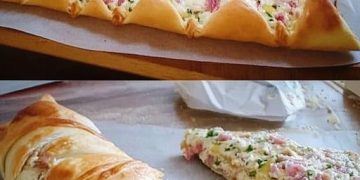 Flammkuchenrolle mit 1 Rolle Blätterteig & 1 Packung Frischkäse