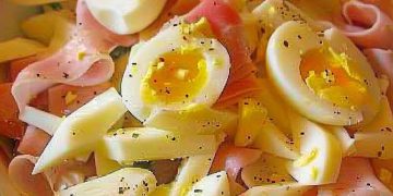 Spargelsalat mit Schinken und Ei