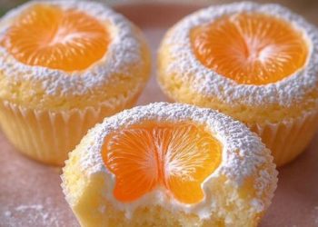 Käsekuchen-Muffins mit Mandarinen