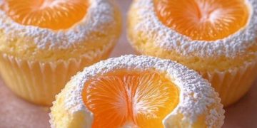 Käsekuchen-Muffins mit Mandarinen