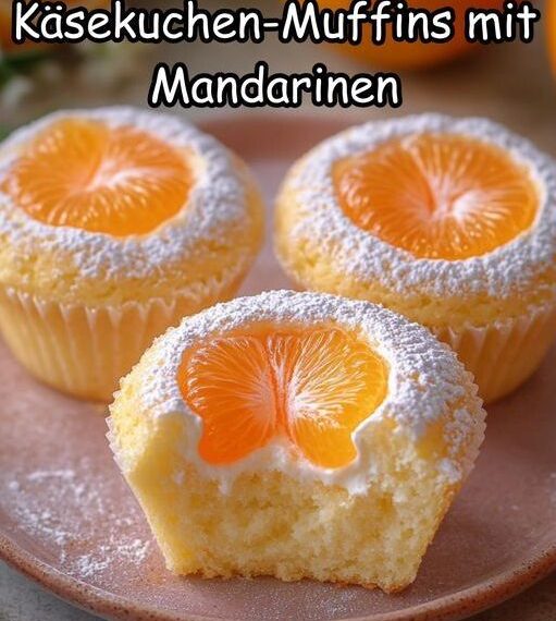 Käsekuchen-Muffins mit Mandarinen