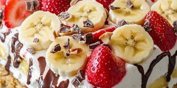 Bananensplit Torte ohne backen mit 500g Frischkäse