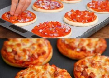 Minipizzas mit Wurst und Käse