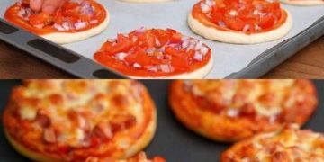 Minipizzas mit Wurst und Käse