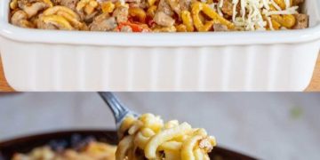 Das ist Saulecker, Gyros Spätzle Auflauf in 5 MInuten im Ofen