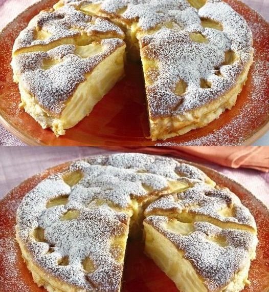 Apfelkuchen aus Italien mit 200ml Schmand den ich 3 mal in Woche backe