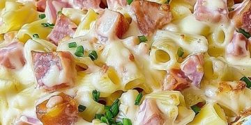 Nudelauflauf ‘Hawaii’ mit 250g Käse mache ich jede Woche