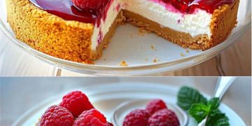 Himbeer Käsekuchen mit mehr als 100g Protein