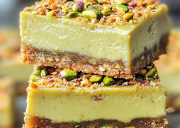 Cremige Pistazien-Käsekuchen-Riegel