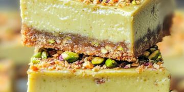 Cremige Pistazien-Käsekuchen-Riegel