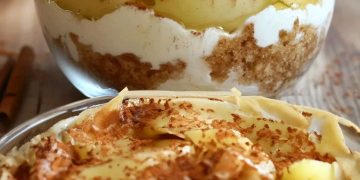 Hier ist das Rezept für ein leichtes und leckeres Apfel-Zimt-Tiramisu – Ein entfetteter Apfeltraum 