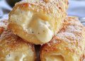Italienische Cannoli mit Cremefüllung 