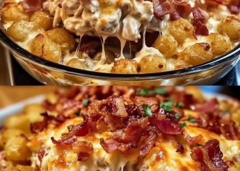 Hähnchen-Kartoffel-Auflauf mit „Bacon“ und Ranch-Dressing 