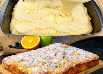 10 Minuten Apfelkuchen mit Vanillepudding der die Welt verrückt macht