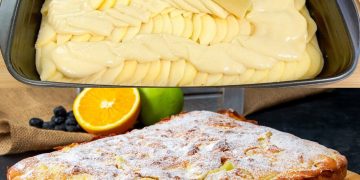 10 Minuten Apfelkuchen mit Vanillepudding der die Welt verrückt macht