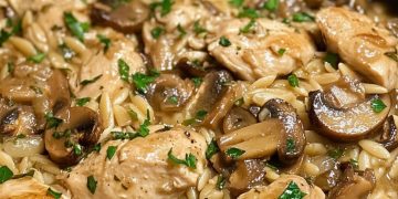 One-Pot Hähnchen-Pilz-Orzo 