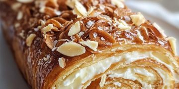 Bienenstich-Biskuitrolle – Lecker und Cremig. 