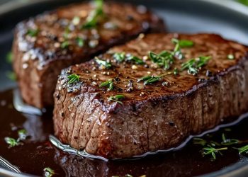 Kräuter-Rinderfilet mit Rotwein-Schokoladensauce 