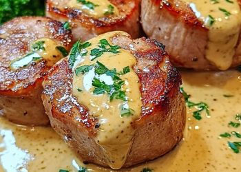  Zarte Schweinemedaillons in Senf-Sahnesauce