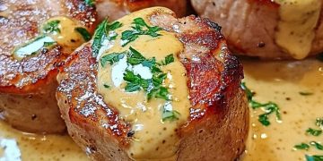  Zarte Schweinemedaillons in Senf-Sahnesauce