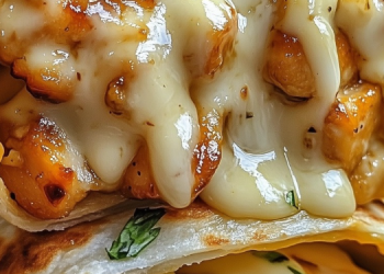 Knoblauch-Käse-Hähnchen-Wraps