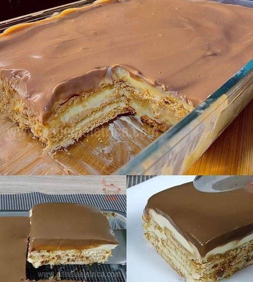 Milch Keks Kuchen Ein einfaches und cremiges Dessert