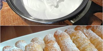 Selbstgemachte Schaumrollen mit italienischer Eischnee-Füllung, super lecker