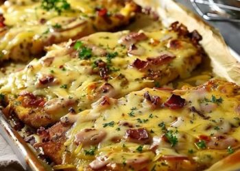 Überbackene Partyschnitzel aus dem Ofen