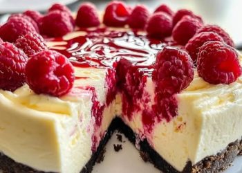 Weiße Schokolade Himbeer Käsekuchen 🍰