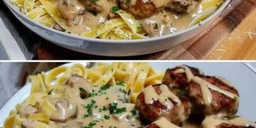 Unbeschreiblich lecker, Tagliatelle mit Pilzsoße und Hackbällchen