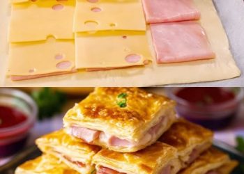 Schnelles Essen für die faulen, Blätterteig mit Schinken und Käse konnte ich ständig essen!