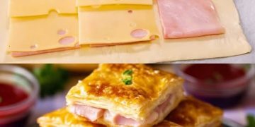 Schnelles Essen für die faulen, Blätterteig mit Schinken und Käse konnte ich ständig essen!