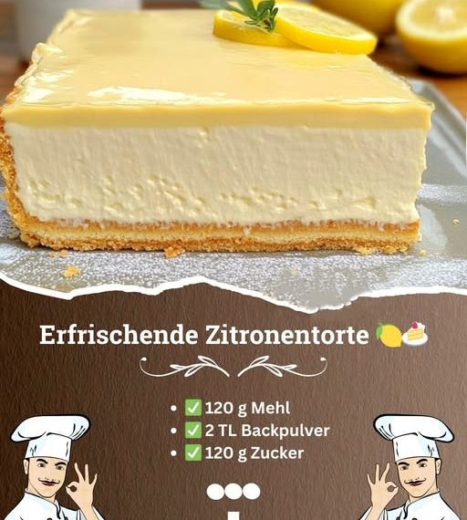 Eine Zitronentorte die im Mund schmilzt, du glaubst nicht wie lecker das schmeckt!