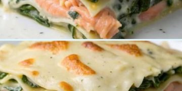 Lachs Spinat Lasagne mit Frischkäse