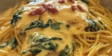  Spaghetti mit Spinat Frischkäse-Sauce