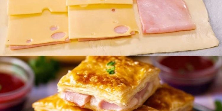 Schnelles Essen für die faulen, Blätterteig mit Schinken und Käse konnte ich ständig essen